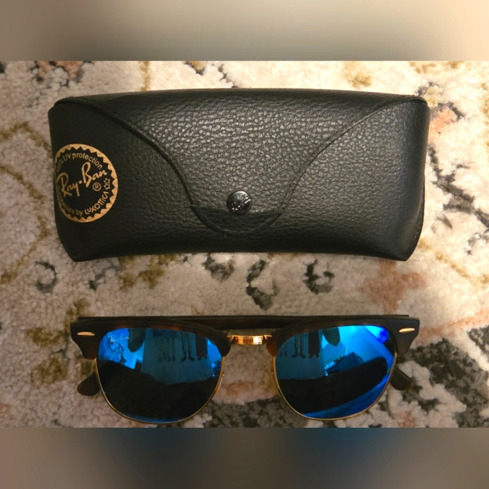 Rayban Clubmaster Flash Lenses ~ sunglasses!!  👓 🌞